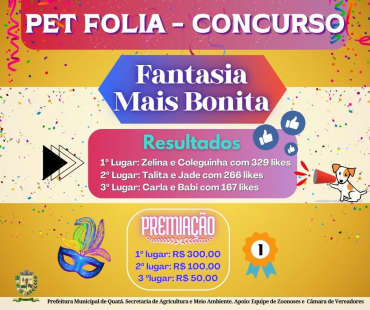 Notícia FOLIA PET: Primeiro concurso de fantasias