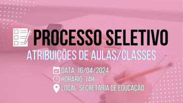 Notícia ATRIBUIÇÃO DE AULAS/CLASSES