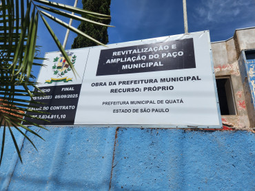 Foto 1: Revitalização e manutenção do Paço Municipal
