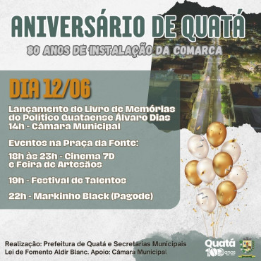 Foto 2: 13 DE JUNHO - ANIVERSÁRIO DE QUATÁ