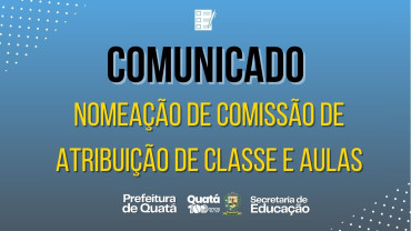 Notícia Nomeação de Comissão de Atribuição Classe e Aulas