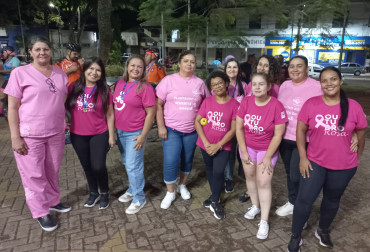 Foto 10: Caminhada e Passeio Ciclístico em prol do Outubro Rosa