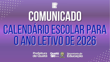 Calendário Escolar para o Ano Letivo de 2026