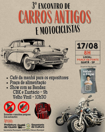 Foto 1: 3º Encontro de Carros Antigos e Motociclistas