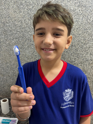 Foto 7: Saúde Bucal vai até as Escolas Municipais e particulares de Quatá