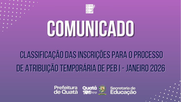 CLASSIFICAÇÃO DAS INSCRIÇÕES PARA O PROCESSO DE ATRIBUIÇÃO TEMPORÁRIA DE PEB I 