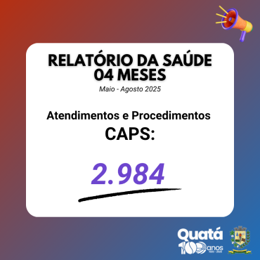 Foto 8: Relatório da Saúde | 04 meses - Maio - Agosto 2025