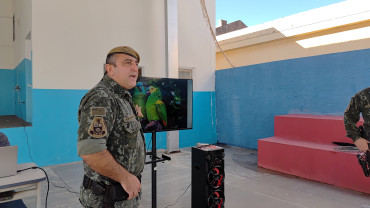 Foto 30: Palestra de conscientização sobre o combate ao tráfico de animais silvestres