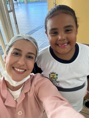 Foto 1: Saúde Bucal vai até as Escolas Municipais e particulares de Quatá