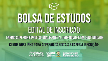 Bolsa de Estudos - Edital de Inscrição
