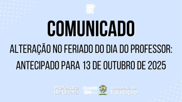 Resolução nº10/2025, que dispõe sobre alteração do calendário escolar: alterado o feriado do Dia do Professor