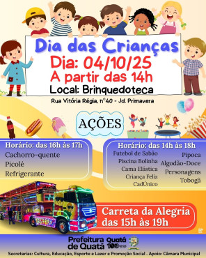 Foto 1: Prefeitura de Quatá prepara grande festa para o Dia das Crianças