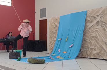 Foto 4: Peça teatral realizada em Quatá conscientiza alunos sobre a importância dos rios e das mudanças climáticas