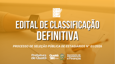 EDITAL DE CLASSIFICAÇÃO DEFINITIVA