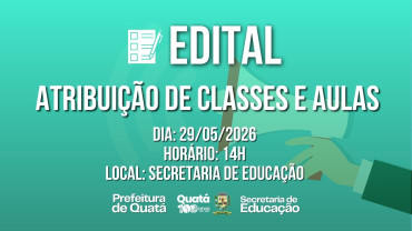 Edital Atribuição de Classes e Aulas