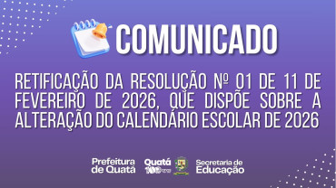 Notícia RESOLUÇÃO: ELABORAÇÃO DO CALENDÁRIO ESCOLAR PARA O ANO LETIVO DE 2026