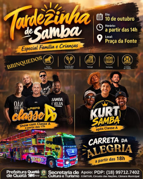 Foto 1: Tardezinha de Samba com muitas brincadeiras, música e diversão!