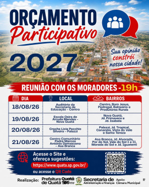 Foto 1: Orçamento Participativo 2026