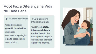 Foto 2: Formação para Berçaristas: cuidar, educar e transformar vidas desde a primeira infância