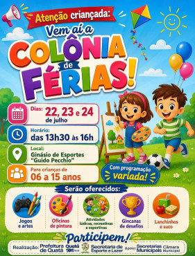 Foto 1: Dias: 22, 23 e 24 de julho. GRATUITO!