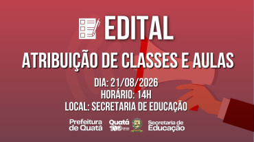 Edital de Atribuição de Classes e Aulas
