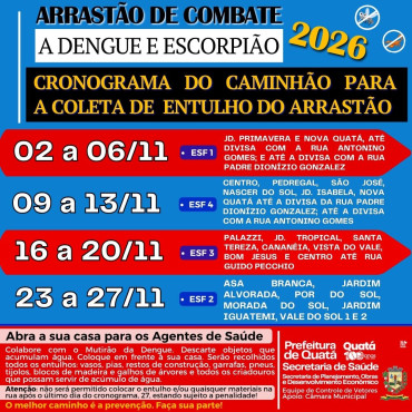 Foto 1: Arrastão de Combate a Dengue e Escorpião 2026