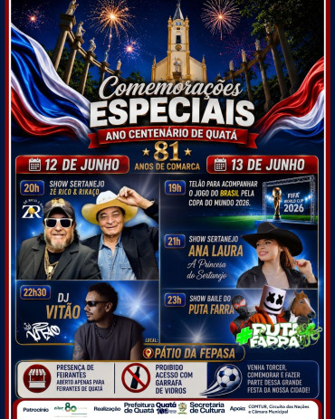 Foto 1: Comemorações Especiais: Ano Centenário de Quatá.